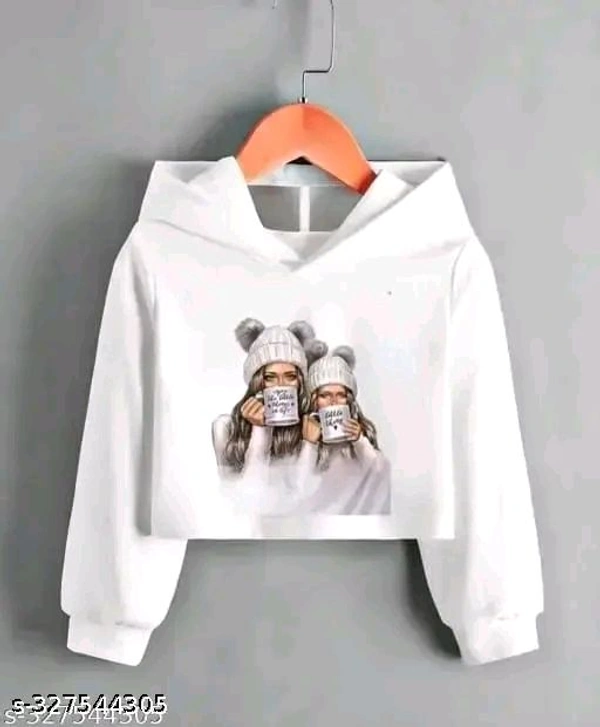 Crop Length Hood neck Women hoody t shirt - S