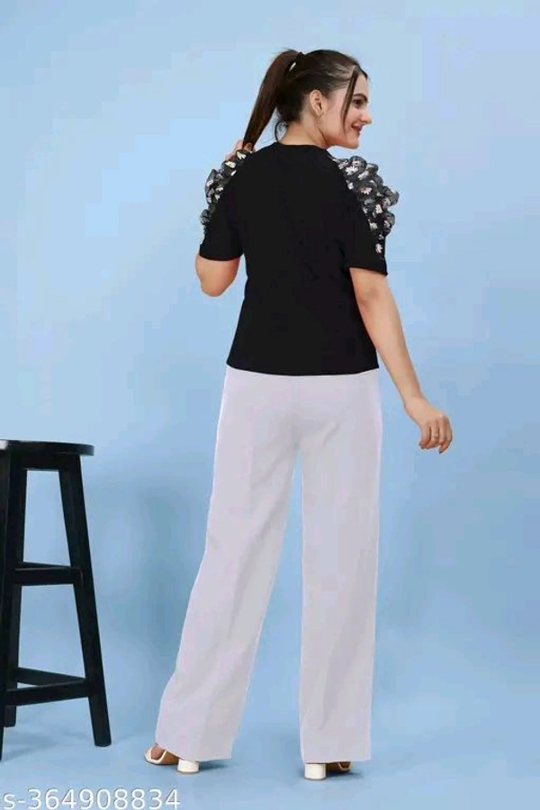 trendy flower pettern black  colour top for women's ||  Puff Sleeves top's || regular  wear top || #new top # new *
Fabric: Lycra - Xxl