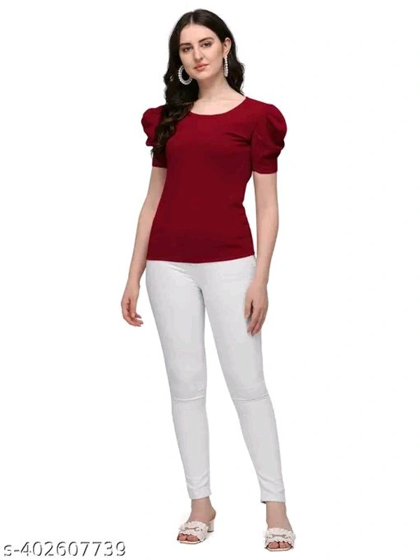 FABRIC BY KNITTING SLEEVELESS BOX PATTERN CASUAL FORMAL PARTY WEAR WOMEN WEAR TOP T SHIRT WEDDING GIRLS  - L