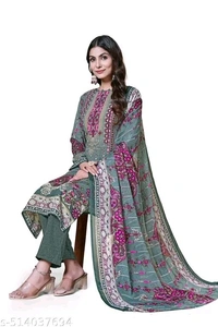 Women's Printed Crepe Suits & Dress Materials with Dupatta