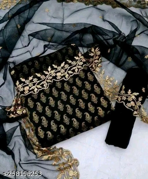 jequared fency dress matirial with fancy worked net dupptta 