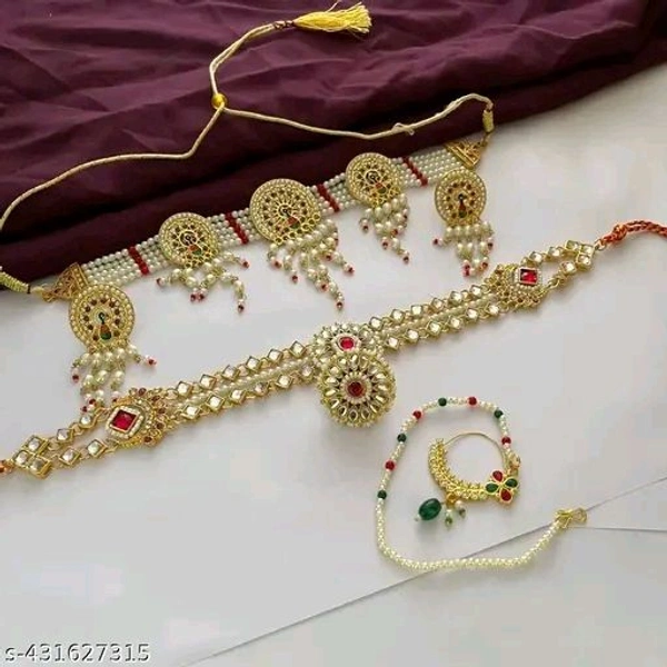 Women's Rajasthani Maangtika combo Jewellery set.