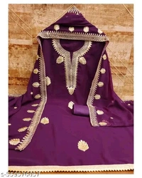 purple Georgette fabric dress material for women | Thread work floral concept | unstiched suits for women | trendy suits