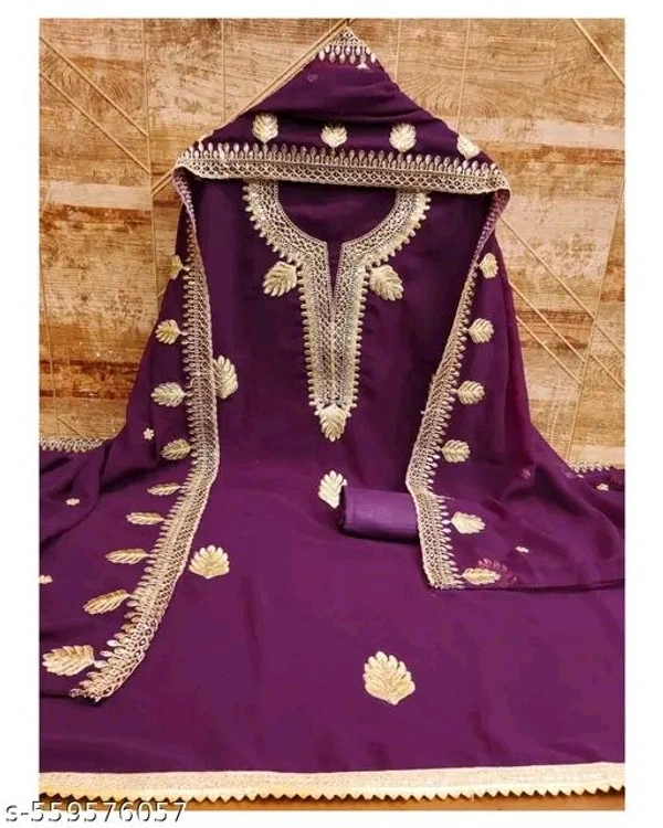 purple Georgette fabric dress material for women | Thread work floral concept | unstiched suits for women | trendy suits