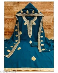 Navy blue Georgette fabric dress material for women | Thread work floral concept | unstiched suits for women | trendy suits