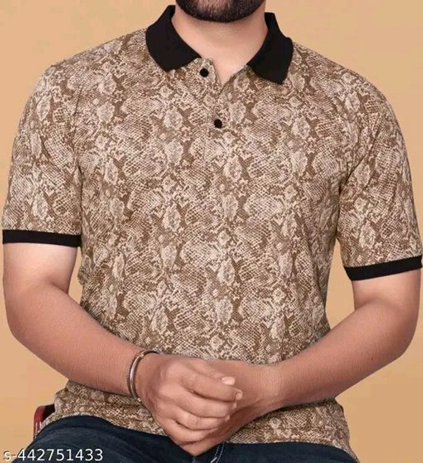 Sunset Skies Pattern Polo Tee - L