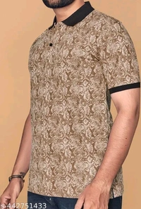 Sunset Skies Pattern Polo Tee - L