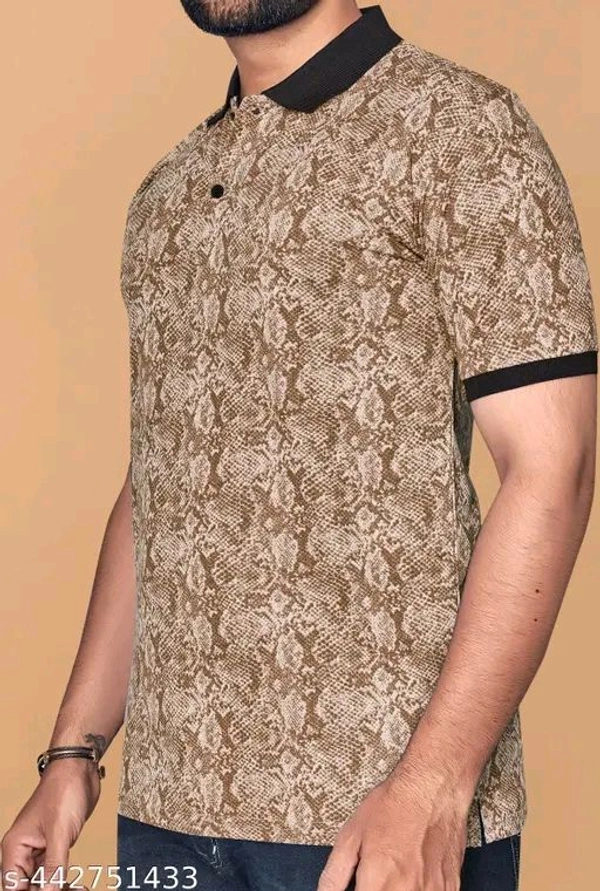 Sunset Skies Pattern Polo Tee - L