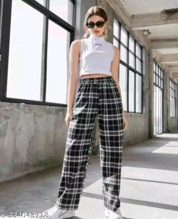 Women Western Trending & New Collection Winter and Summer Plaid Trousers - 32
