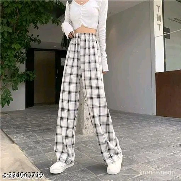 Women Western Trending & New Collection Winter and Summer Plaid Trousers - 30