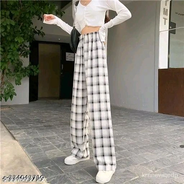 Women Western Trending & New Collection Winter and Summer Plaid Trousers - 32