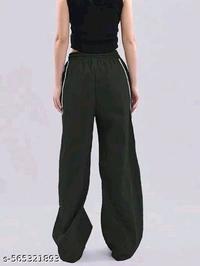 Women Regular Fit black  Polycotton Trousers - S