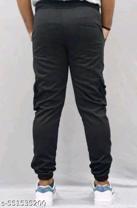 Men's Black Performance Cargo Pants – Relaxed Fit, Adjustable, Stylish Men's Cargo Pants | Comfortable, Trendy & Versatile, Adjustable Waist, Ideal for Sports & Outdoor Adventures ||Trendy Jogger Trouser For Mens |Solid Trousers For Men|Mens  For Mens|Casual Jogger|Cargo pant for men| - 30