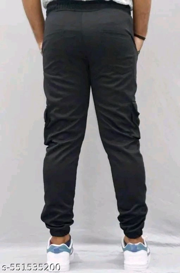 Men's Black Performance Cargo Pants – Relaxed Fit, Adjustable, Stylish Men's Cargo Pants | Comfortable, Trendy & Versatile, Adjustable Waist, Ideal for Sports & Outdoor Adventures ||Trendy Jogger Trouser For Mens |Solid Trousers For Men|Mens  For Mens|Casual Jogger|Cargo pant for men| - 30