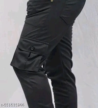Men's Black Performance Cargo Pants – Relaxed Fit, Adjustable, Stylish Men's Cargo Pants | Comfortable, Trendy & Versatile, Adjustable Waist, Ideal for Sports & Outdoor Adventures ||Trendy Jogger Trouser For Mens |Solid Trousers For Men|Mens  For Mens|Casual Jogger|Cargo pant for men| - 30