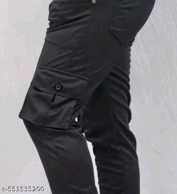 Men's Black Performance Cargo Pants – Relaxed Fit, Adjustable, Stylish Men's Cargo Pants | Comfortable, Trendy & Versatile, Adjustable Waist, Ideal for Sports & Outdoor Adventures ||Trendy Jogger Trouser For Mens |Solid Trousers For Men|Mens  For Mens|Casual Jogger|Cargo pant for men| - 30