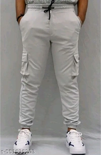 Men's Black Performance Cargo Pants – Relaxed Fit, Adjustable, Stylish Men's Cargo Pants | Comfortable, Trendy & Versatile, Adjustable Waist, Ideal for Sports & Outdoor Adventures ||Trendy Jogger Trouser For Mens |Solid Trousers For Men|Mens  For Mens|Casual Jogger|Cargo pant for men| - 36