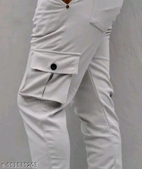 Men's Black Performance Cargo Pants – Relaxed Fit, Adjustable, Stylish Men's Cargo Pants | Comfortable, Trendy & Versatile, Adjustable Waist, Ideal for Sports & Outdoor Adventures ||Trendy Jogger Trouser For Mens |Solid Trousers For Men|Mens  For Mens|Casual Jogger|Cargo pant for men| - 36