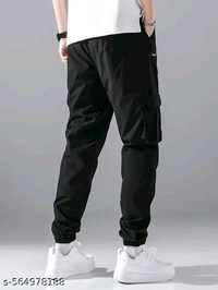 DHRUVINE Men's Cotton Cargo Pants – Loose Fit, Drawstring Waist, Multi-Pocket Style - Xl