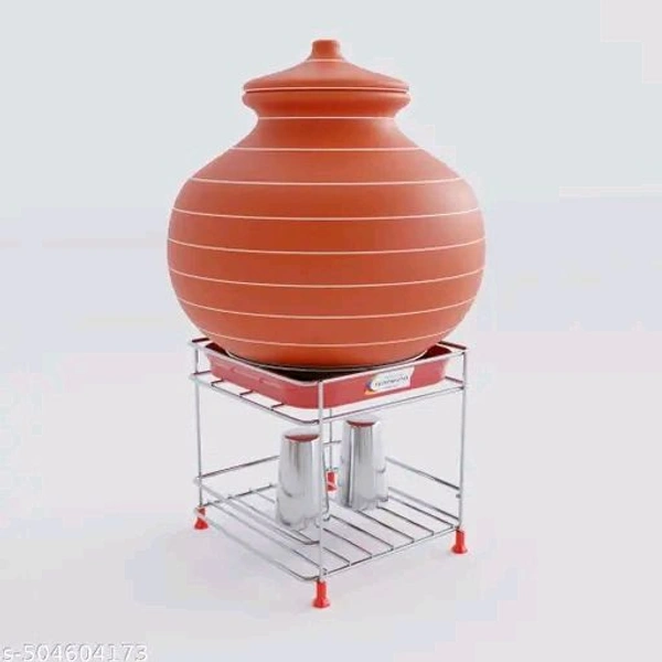VIGNESHGENIX SMolded Matka Holder/ Hand Thrown Matka Pedestal/ Coil Built ROUND Matka Stand
