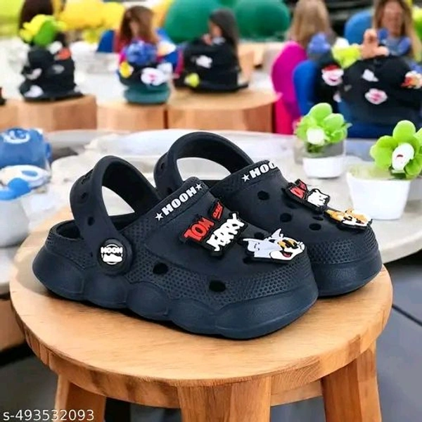 Wooww!! Clog Shoes for Boys & Girls || Indoor & Outdoor Sandals Clogs for Kids Navy Blue - 10-11