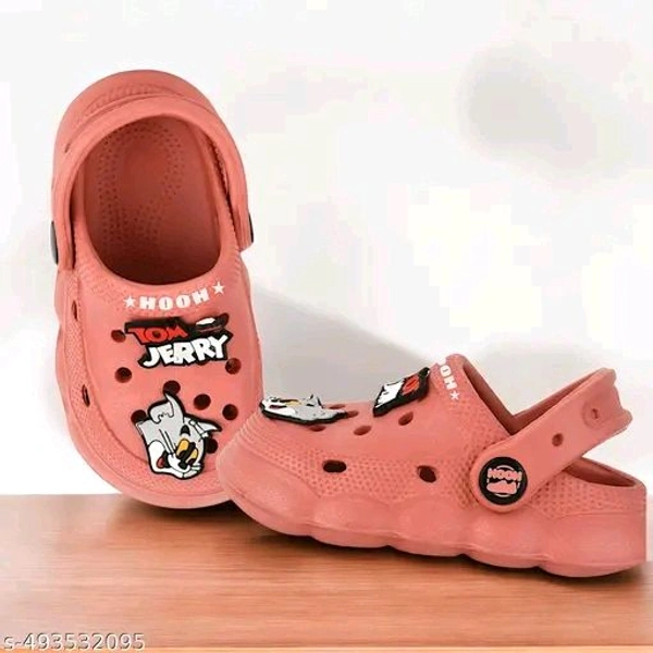 Wooww!! Clog Shoes for Boys & Girls || Indoor & Outdoor Sandals Clogs for Kids Peach - 6-9