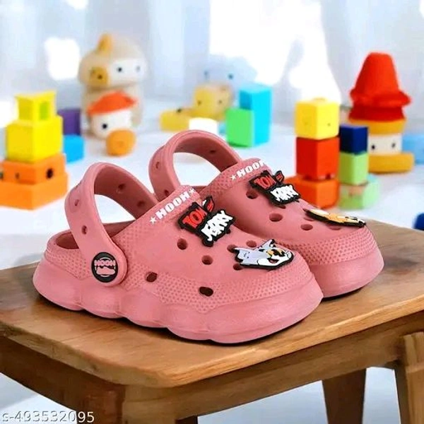Wooww!! Clog Shoes for Boys & Girls || Indoor & Outdoor Sandals Clogs for Kids Peach - 6-9