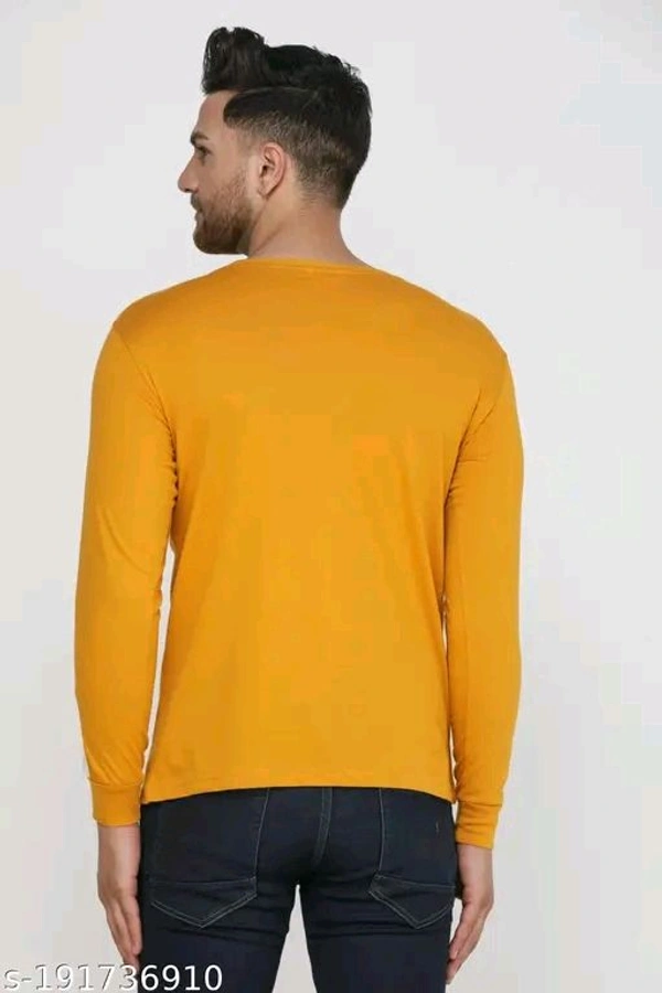 Men Tshirts" Partywear Cotton Blend Mens Round Neck Full Sleeve Colorblock T-Shirt - M