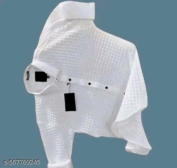 Checked Popcorn Full Sleeve Shirt For Men - M