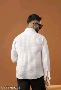 Checked Popcorn Full Sleeve Shirt For Men - Xl