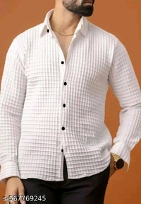 Checked Popcorn Full Sleeve Shirt For Men - Xl