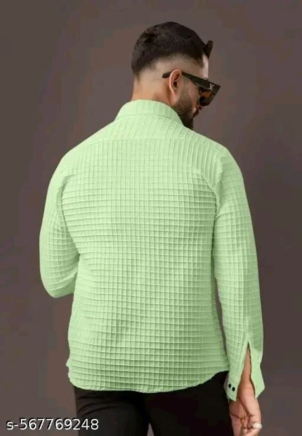 Checked Popcorn Full Sleeve Shirt For Men - Xl