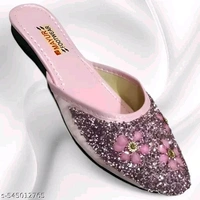 Stylish Flats for women, Girls and ladies Punjabi jutties Traditional Flat Mojari Flower Canvas Slip on Bellies | Daily Wear Casual Ladies Jutti - 5