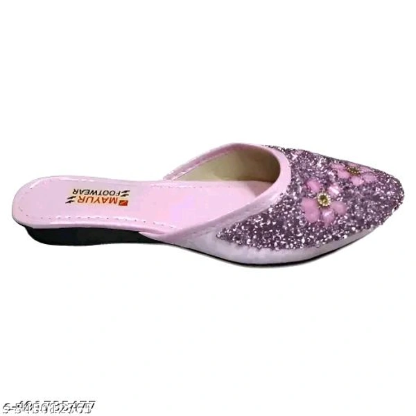 Stylish Flats for women, Girls and ladies Punjabi jutties Traditional Flat Mojari Flower Canvas Slip on Bellies | Daily Wear Casual Ladies Jutti - 7