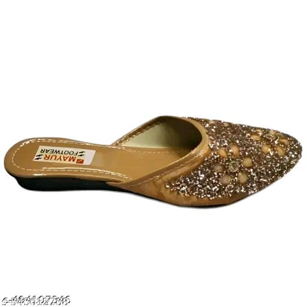 Stylish Flats for women, Girls and ladies Punjabi jutties Traditional Flat Mojari Flower Canvas Slip on Bellies | Daily Wear Casual Ladies Jutti - 5