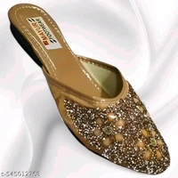 Stylish Flats for women, Girls and ladies Punjabi jutties Traditional Flat Mojari Flower Canvas Slip on Bellies | Daily Wear Casual Ladies Jutti - 7