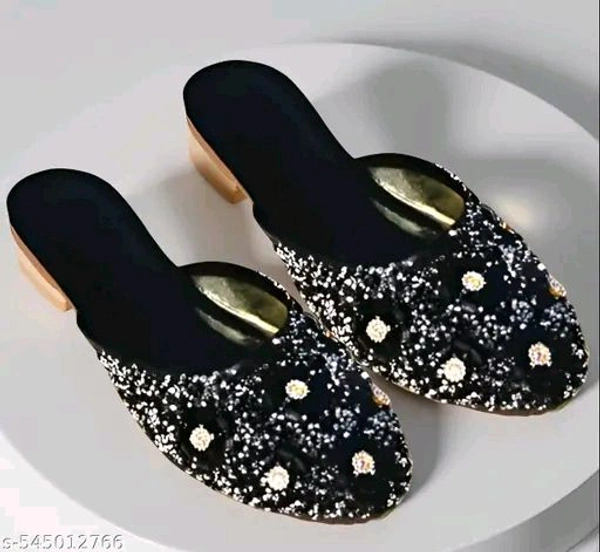 Stylish Flats for women, Girls and ladies Punjabi jutties Traditional Flat Mojari Flower Canvas Slip on Bellies | Daily Wear Casual Ladies Jutti - 7