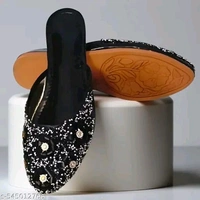 Stylish Flats for women, Girls and ladies Punjabi jutties Traditional Flat Mojari Flower Canvas Slip on Bellies | Daily Wear Casual Ladies Jutti - 7