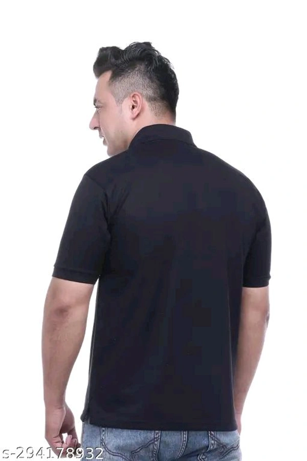 Mens Solid Polo Cotton Blend Tshirt - S