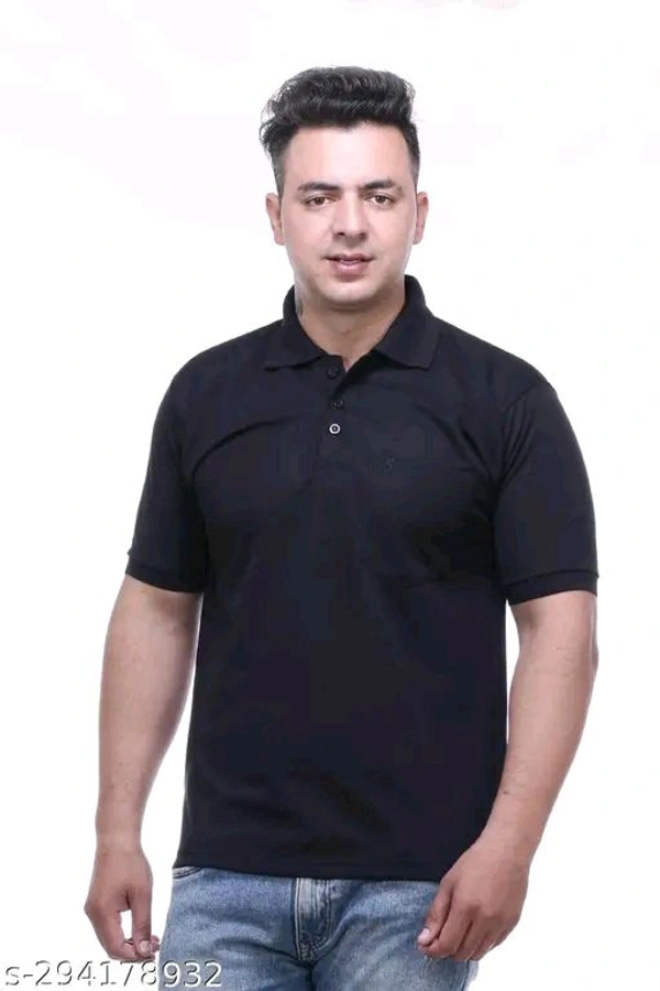 Mens Solid Polo Cotton Blend Tshirt - Xl