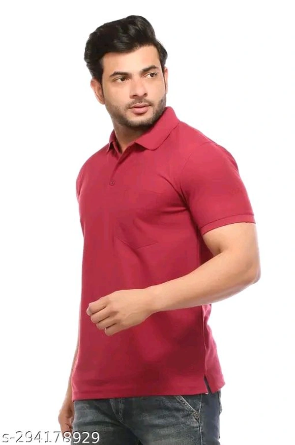 MENS SOLID T SHIRT - L