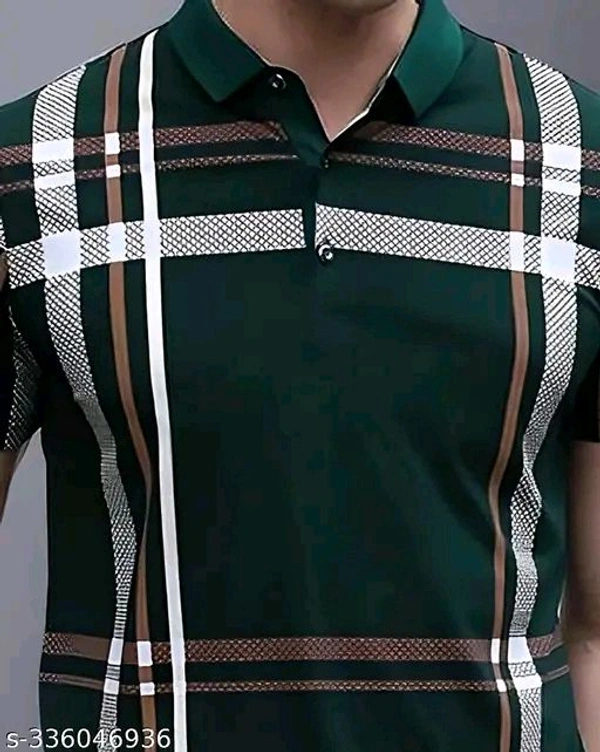 GESPO Men's Checked Polo Green Tshirts - Xl