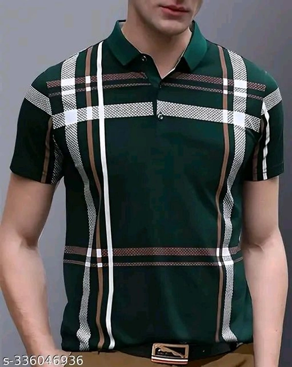 GESPO Men's Checked Polo Green Tshirts - Xxl