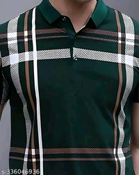 GESPO Men's Checked Polo Green Tshirts - Xxl