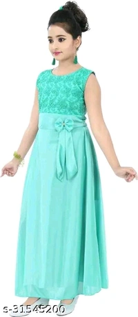 Girls Mint Green Satin Frocks & Dresses Pack Of 1 - 10-11