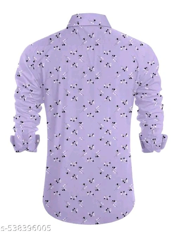 Men's Micro Print Regular Spread Collar Shirts - M