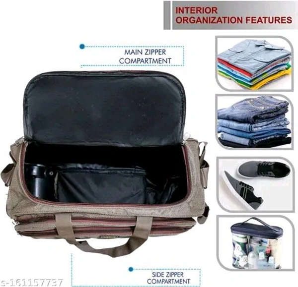 60 L Strolley Duffel Bag - Unisex Polyester Medium Size Travel Weekender Duffle Bag for Men & Women Luggage Bag For Men and Women