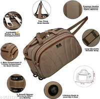 60 L Strolley Duffel Bag - Unisex Polyester Medium Size Travel Weekender Duffle Bag for Men & Women Luggage Bag For Men and Women