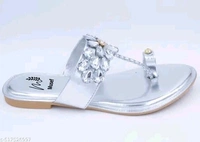 Musef Stunning Silver Women Flat Sandals | Chic & Comfortable Handmade Party Wear - 4