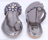 Musef Stunning Silver Women Flat Sandals | Chic & Comfortable Handmade Party Wear - 7